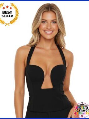 Womens Halter Top Sleeveless Backless Ruched Tight Fitted Y2K Going Out